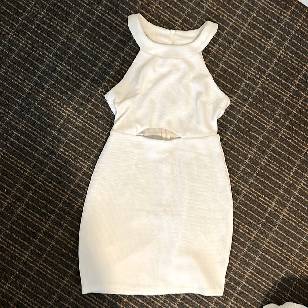 Henrigirl White Cutout Body-con Formal Dress
